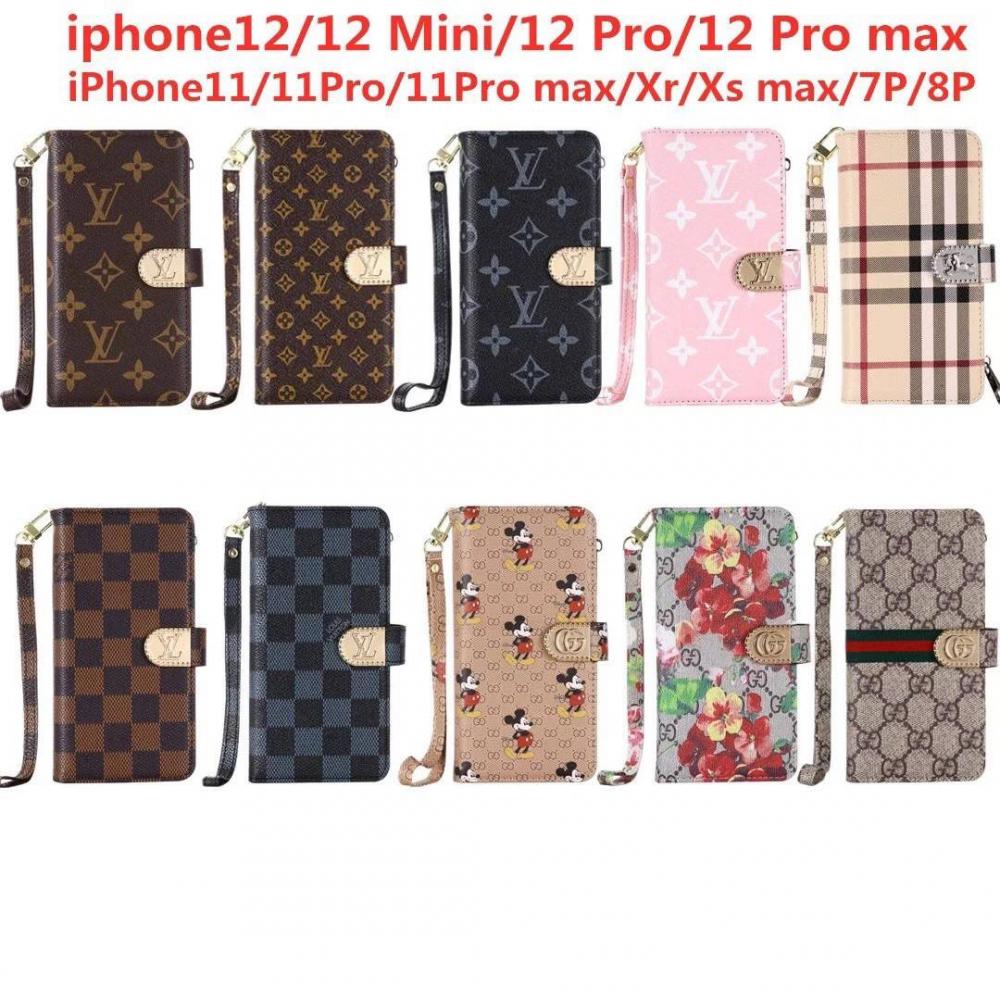 Louis Vuitton Gucci iPhone 13 / 13 pro / 12 / 12 pro max leather Case Cover  with card holder Function Business
