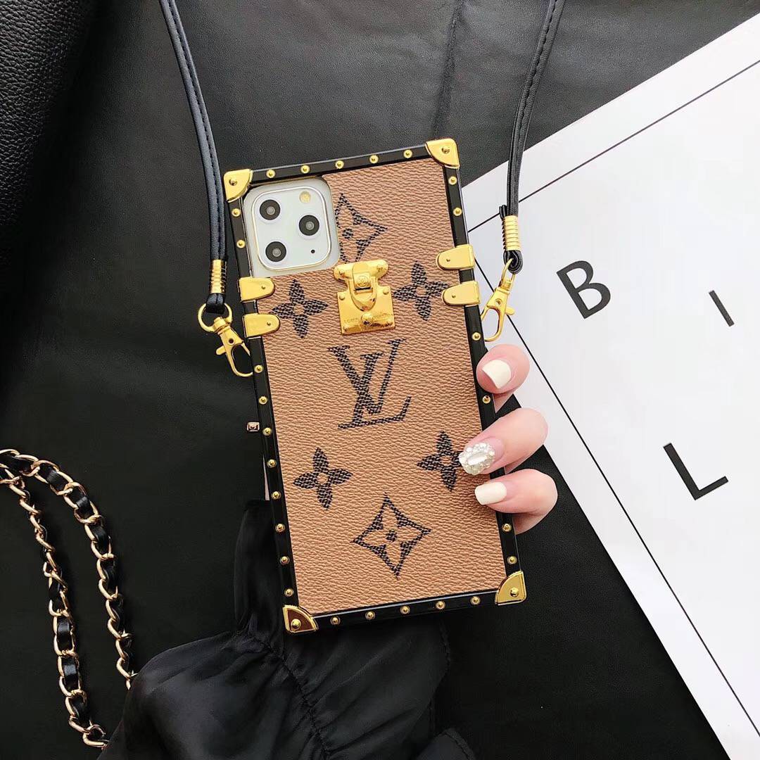 Louis Vuitton Case for iPhone 13 12 Pro Max leather Luxury iphone 13 pro  max 12 11 mini cover case square