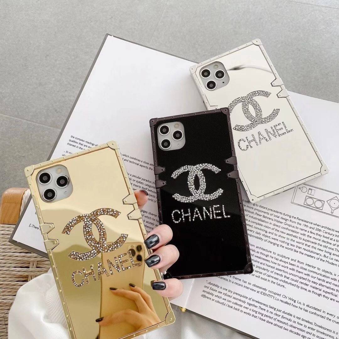 CHANEL iPhone 13 / 13 pro / 12/12 mini case Glitter square type Chanel  iPhone iphone 11 / 11 pro cover Ladies' blunt