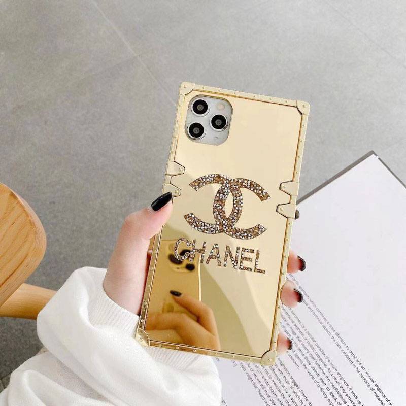 CHANEL iPhone 13 / 13 pro / 12/12 mini case Glitter square type Chanel iPhone  iphone 11 / 11 pro cover Ladies' blunt