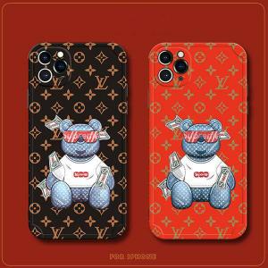 Louis Vuitton Supreme collaboration iphone 13/13 pro max case bear iphone  12/12 pro carrying case