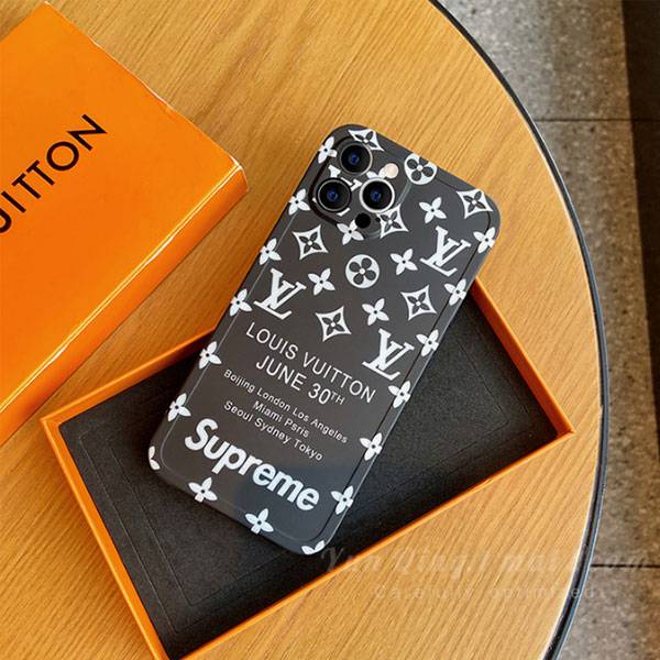 Louis Vuitton Supreme collaboration iphone 13/13 pro max case bear iphone  12/12 pro carrying case