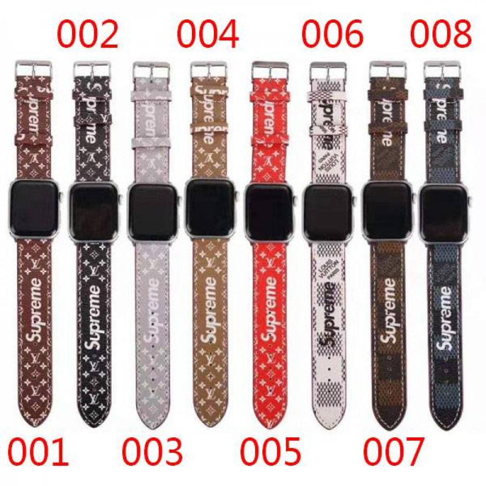 Supreme Louis Vuitton Style Leather Apple Watch Band Strap 6 / SE Belt Replacement APPLE WATCH 5/4/3/2/1 Popular