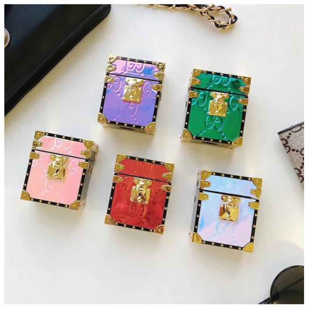 Gucci AIRPODS case GUCCI AirPods case square AIRPODS 2 case leather earphone case glitter free shipping