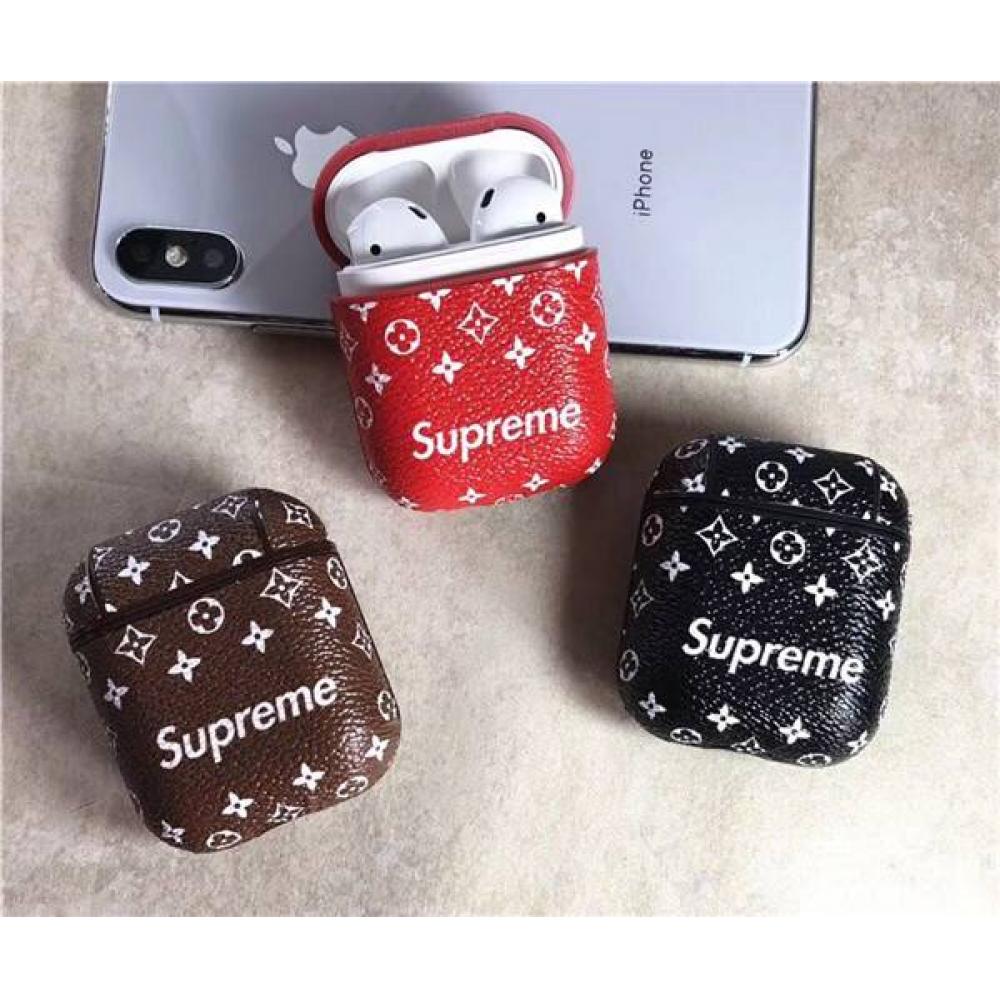 Supreme Louis Vuitton Collaboration AirPods 3/2 Case Leather High Brand Luxury Popular Parody Style