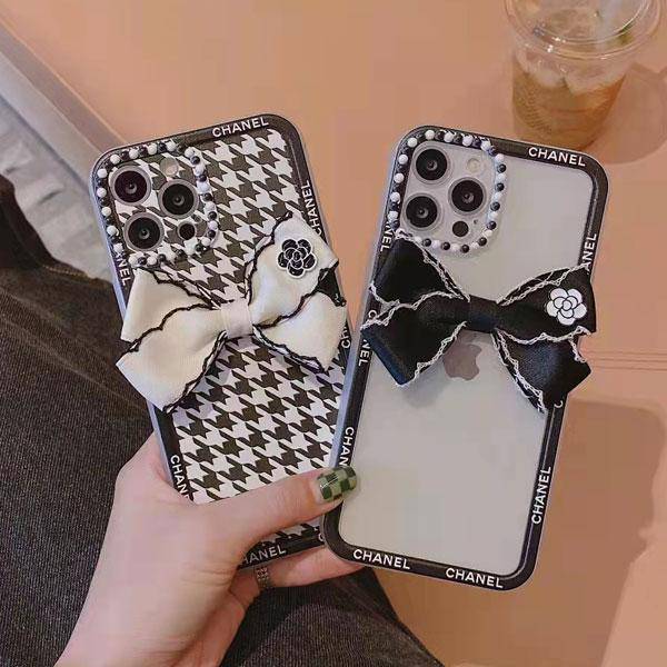 Cute Chanel Iphone 13 Pro Max Case With Butterfly Knot Chanel Iphone 13 Pro 12 Carrying Case Clear Supre Cover