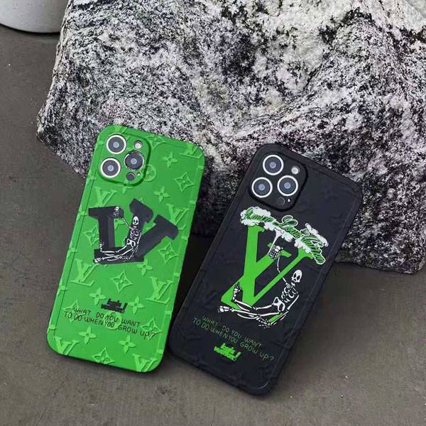 Green iPhone 13 Pro Case Silicone Louis Vuitton iPhone 12 / 12 pro max Cover  Personality