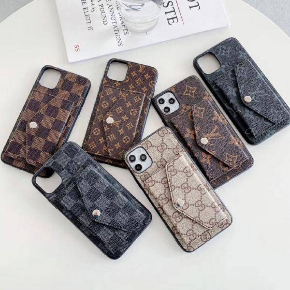 Louis Vuitton iPhone13 pro Case Leather with Card Pocket Gucci iPhone 12 / 12 Pro Case luxury