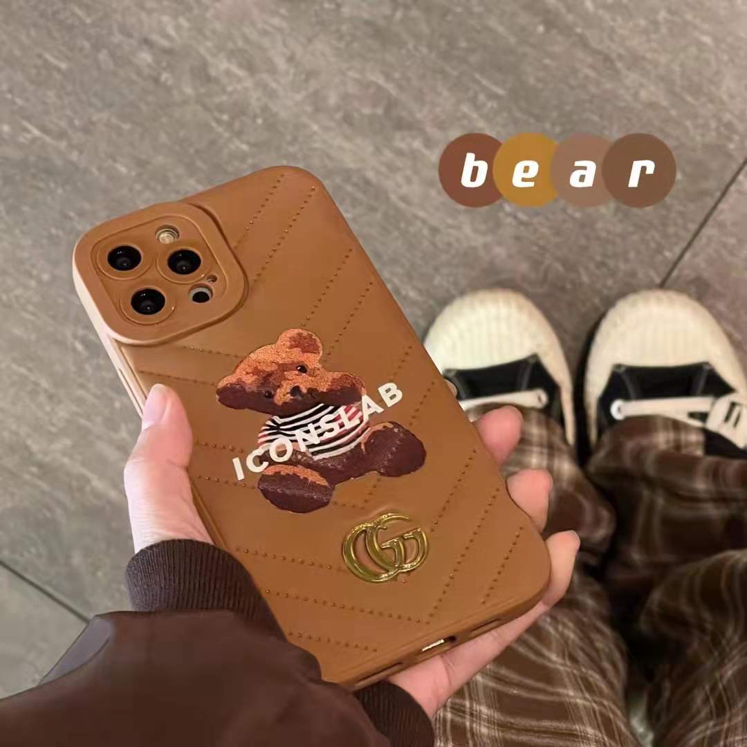 Gucci Logo Brown Phone Case iPhone 14 Plus – javacases