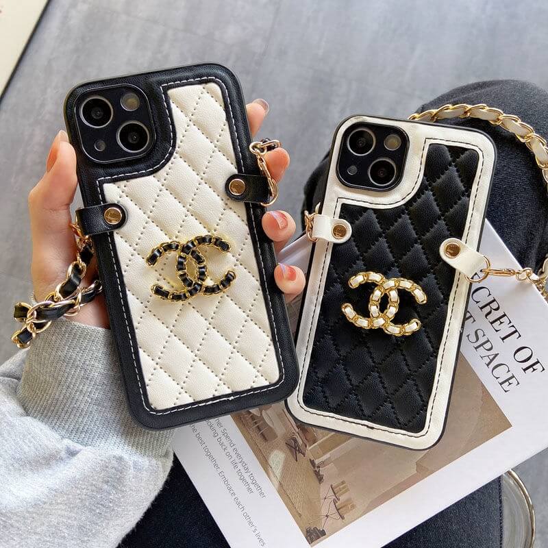 Chanel iPhone 14 13 Pro Max Leather Strap Iphone 13/Se3/14 Pro/12 Pro ...