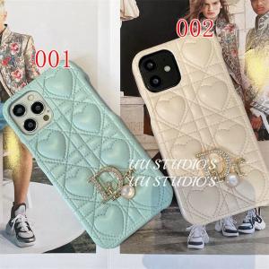 Dior Iphone 16 Case 16 Pro Max Leather Luxury Fashion Heart