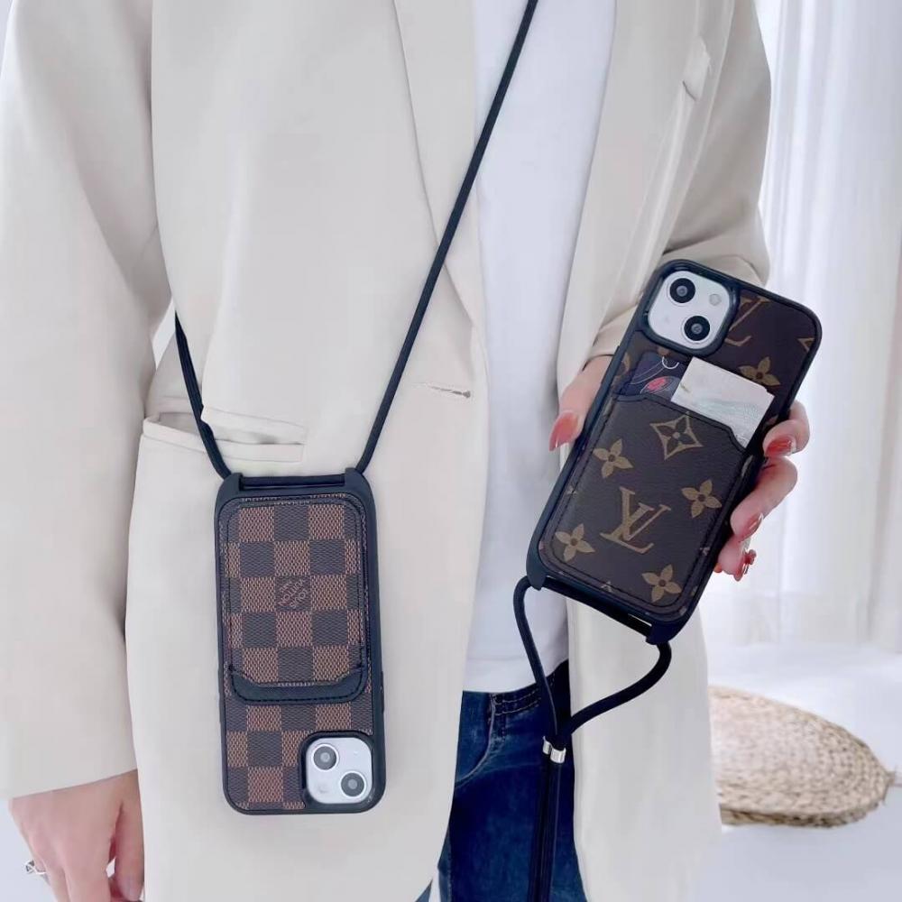 Louis Vuitton Card Holder Slot Crossbody Case for iPhone 11 12 13